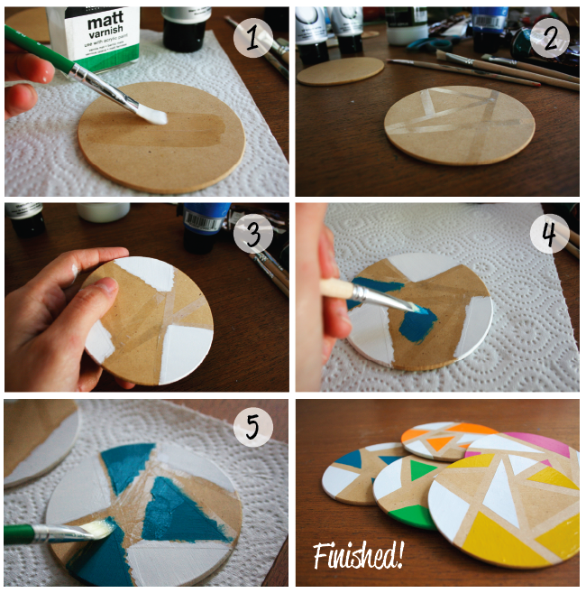 D.I.Y. Geometric coasters Crafted